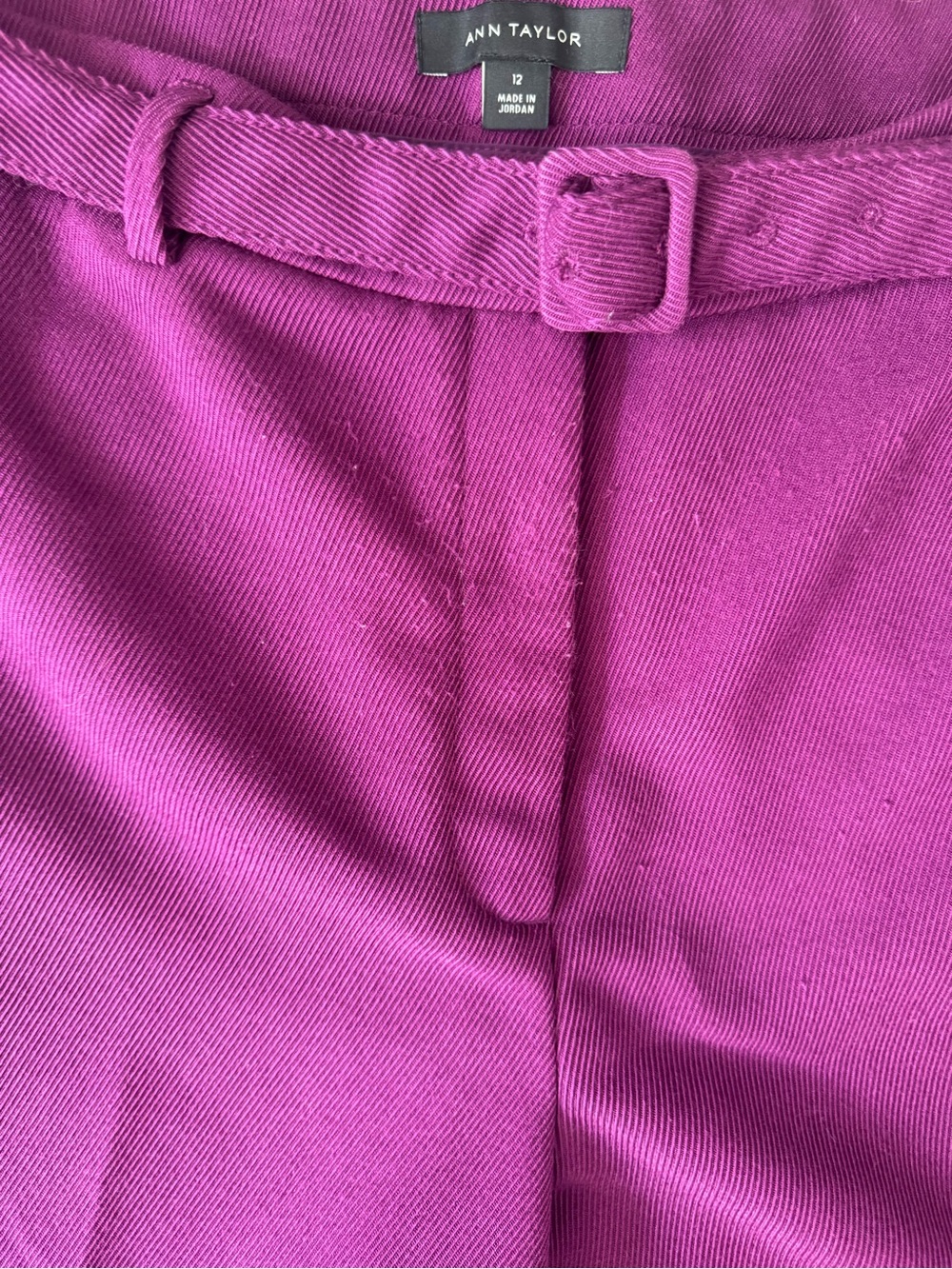 Ann Taylor Women's Plum Wide-Leg Belted Trousers - Picture 4 of 4
